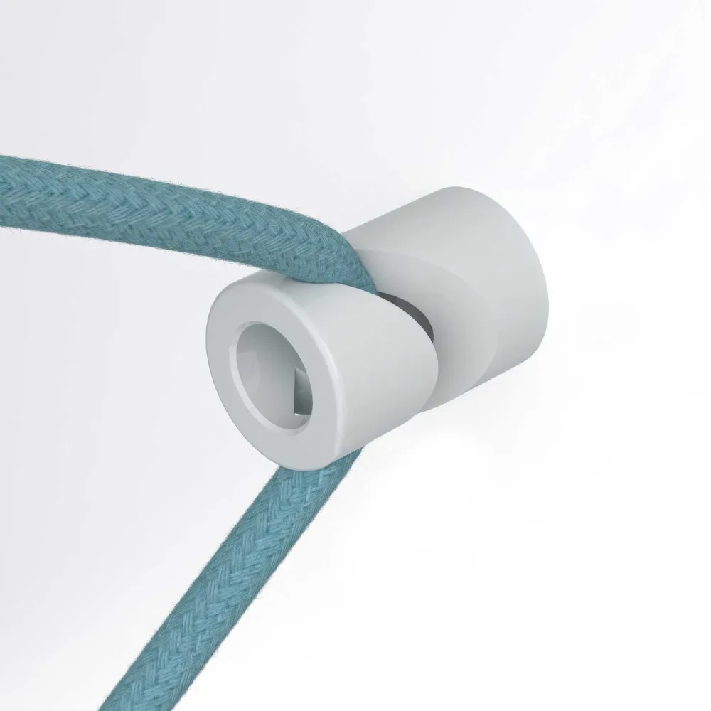 Déport de suspension, crochet en « V » au plafond ou au mur pour câble électrique textile - Blanc