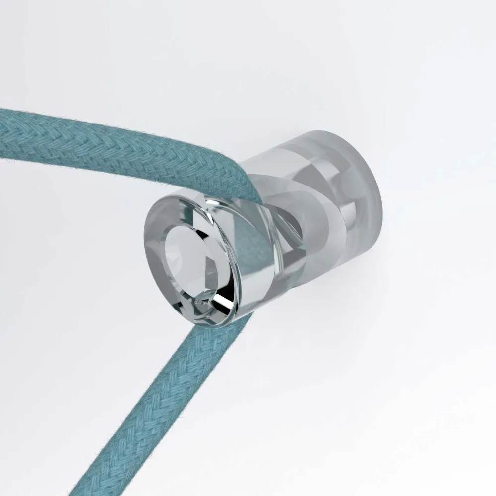 Déport de suspension, crochet en "V" pour plafond ou mur pour câble électrique textile - Transparent
