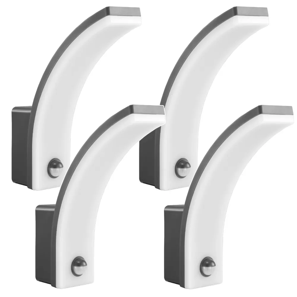 Détecteur de mouvement Maclean Lampe LED, détecteur de mouvement PIR, gris, 20W, IP65, 2000lm, blanc neutre (4000K) MCE512...