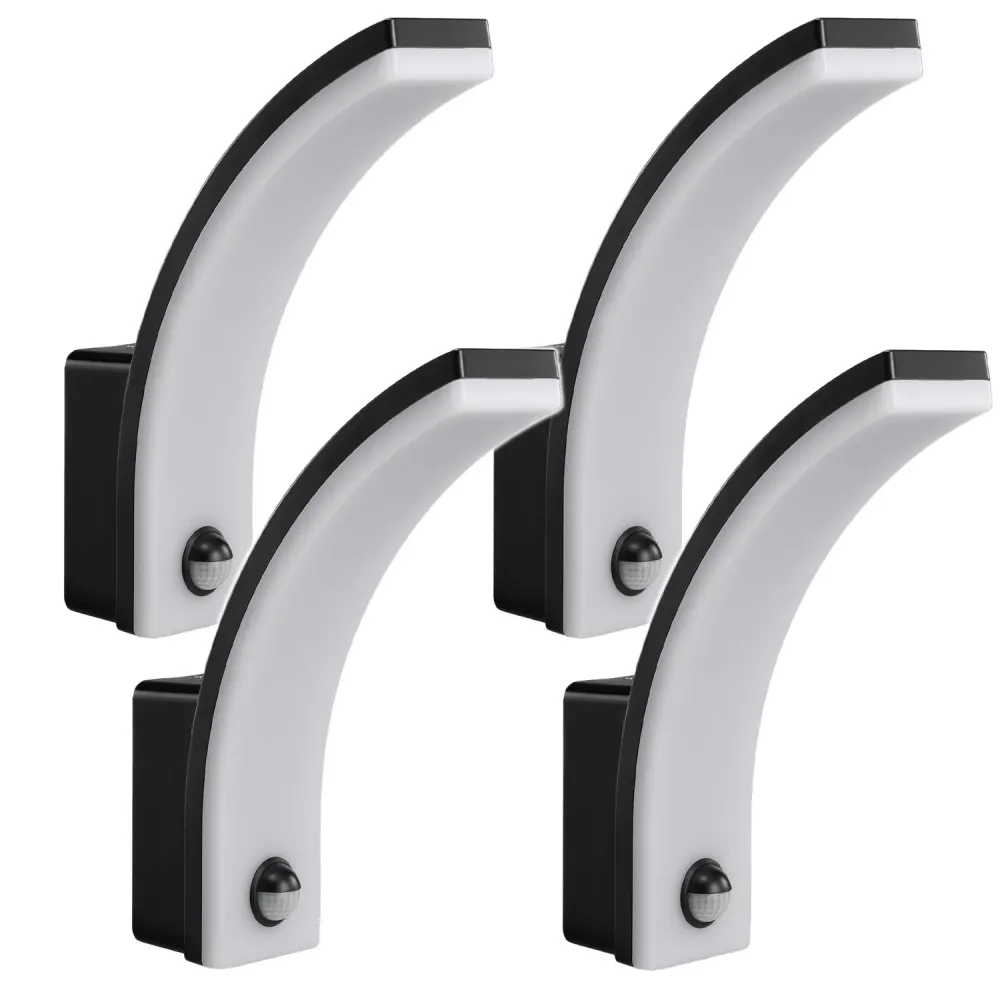 Détecteur de mouvement Maclean Lampe LED, détecteur de mouvement PIR, noir, 20W, IP65, 2000lm, blanc neutre (4000K) MCE512...