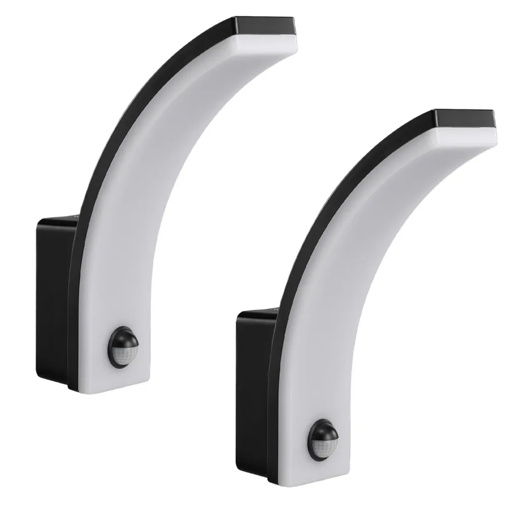 Détecteur de mouvement Maclean Lampe LED, détecteur de mouvement PIR, noir, 20W, IP65, 2000lm, blanc neutre (4000K) MCE512...