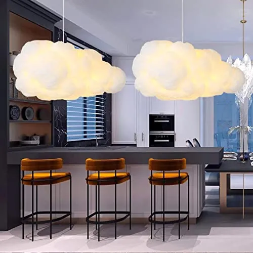 Créatif 3D Nuage Pendentif Lumière PVC Coton Nuage Abat-Jour Lustre Nuage Plafonnier Plafonnier Pour Salle À Manger, Salon...
