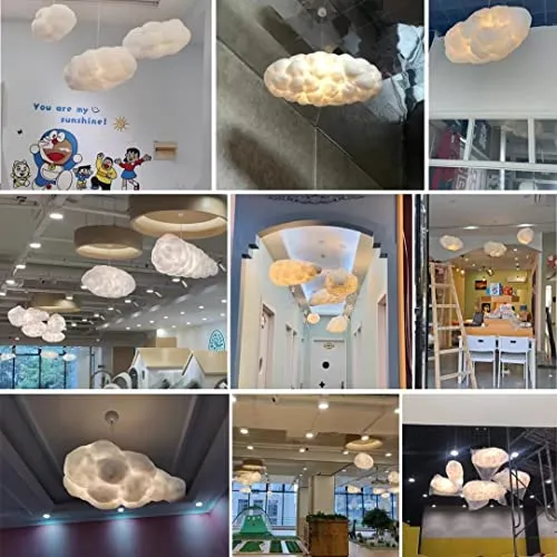 Créatif 3D Nuage Pendentif Lumière PVC Coton Nuage Abat-Jour Lustre Nuage Plafonnier Plafonnier Pour Salle À Manger, Salon...