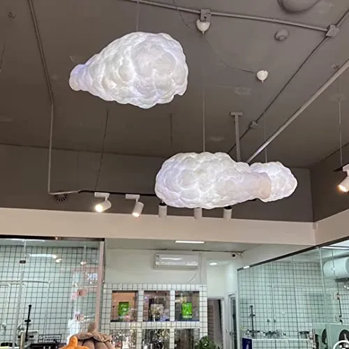 Créatif 3D Nuage Pendentif Lumière PVC Coton Nuage Abat-Jour Lustre Nuage Plafonnier Plafonnier Pour Salle À Manger, Salon...