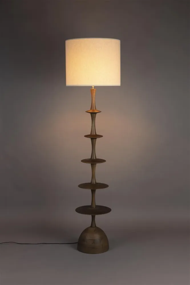 Lampadaire Disques Cath en Manguier Massif - DutchBone