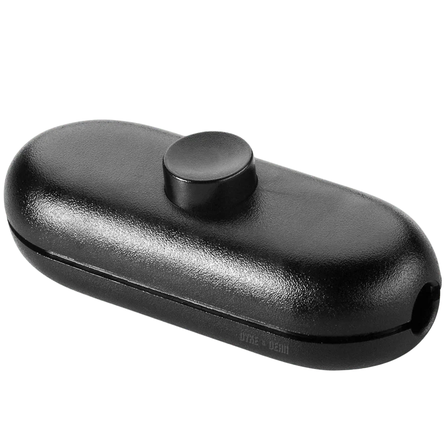 INTERRUPTEUR D'ÉCLAIRAGE DE LAMPE À CÂBLE EN LIGNE À BOUTON NOIR DYKE & DEAN