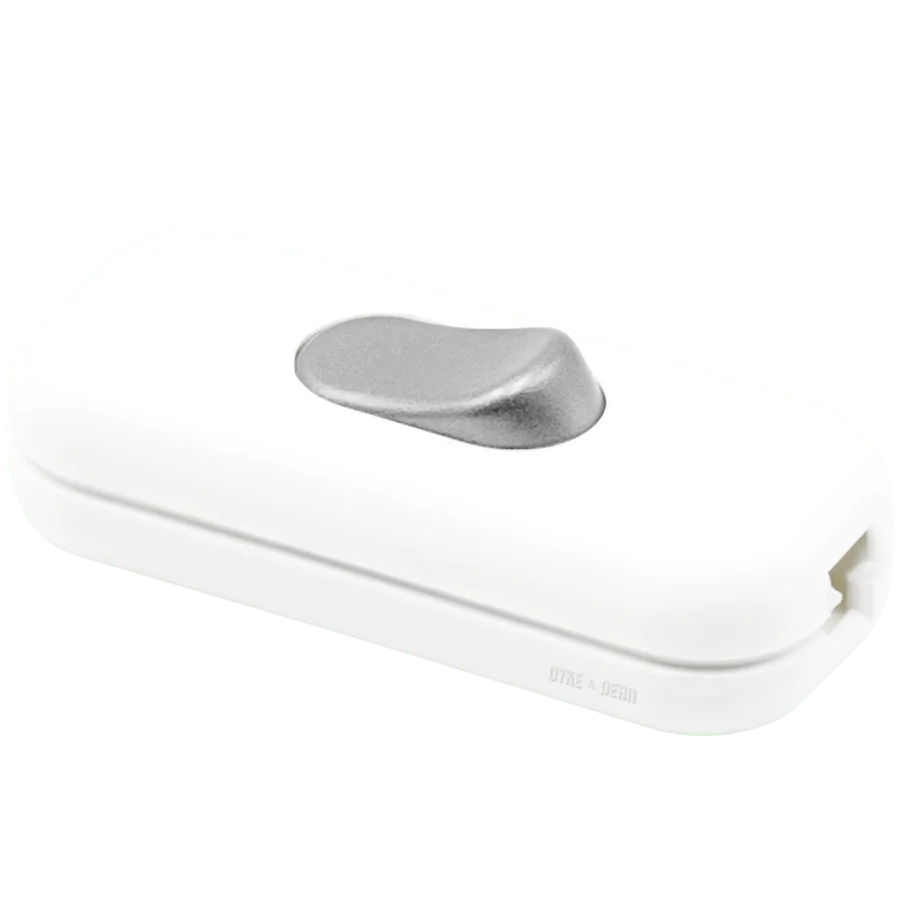 INTERRUPTEUR DE LAMPE À CÂBLE EN LIGNE DE BASE BLANC GRIS DYKE & DEAN