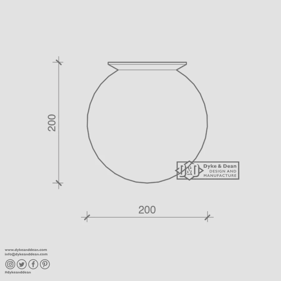 LAMPE SPHERE BASE BLANC 200mm DYKE & DEAN