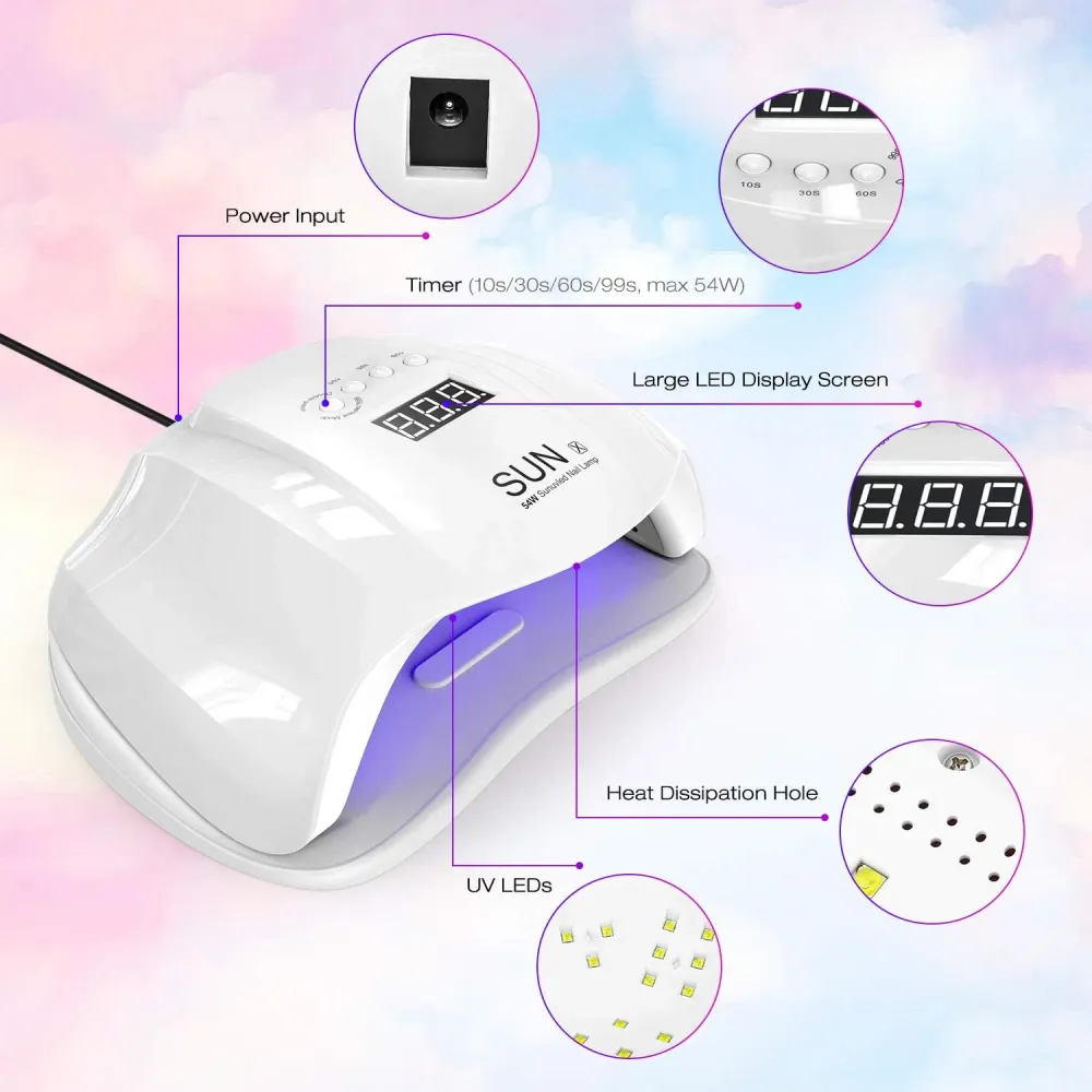 Kit lampe à ongles LED 54W Eco Market