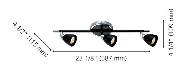 Lumière triple sur rail Ciotti 3 Eglo