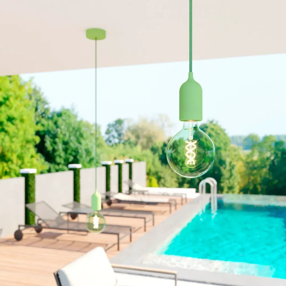 EIVA PASTEL Kit Douille IP65 pour extérieur en silicone E27 - Système Modulair - Vert prairie
