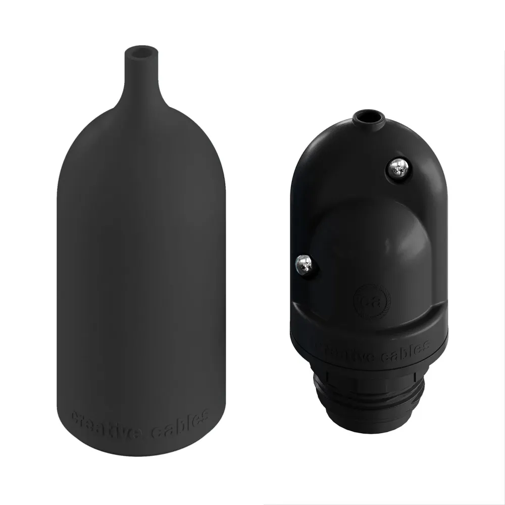 EIVA PASTEL Kit Douille IP65 pour Extérieur en Silicone E27 - Système Modulair - Noir