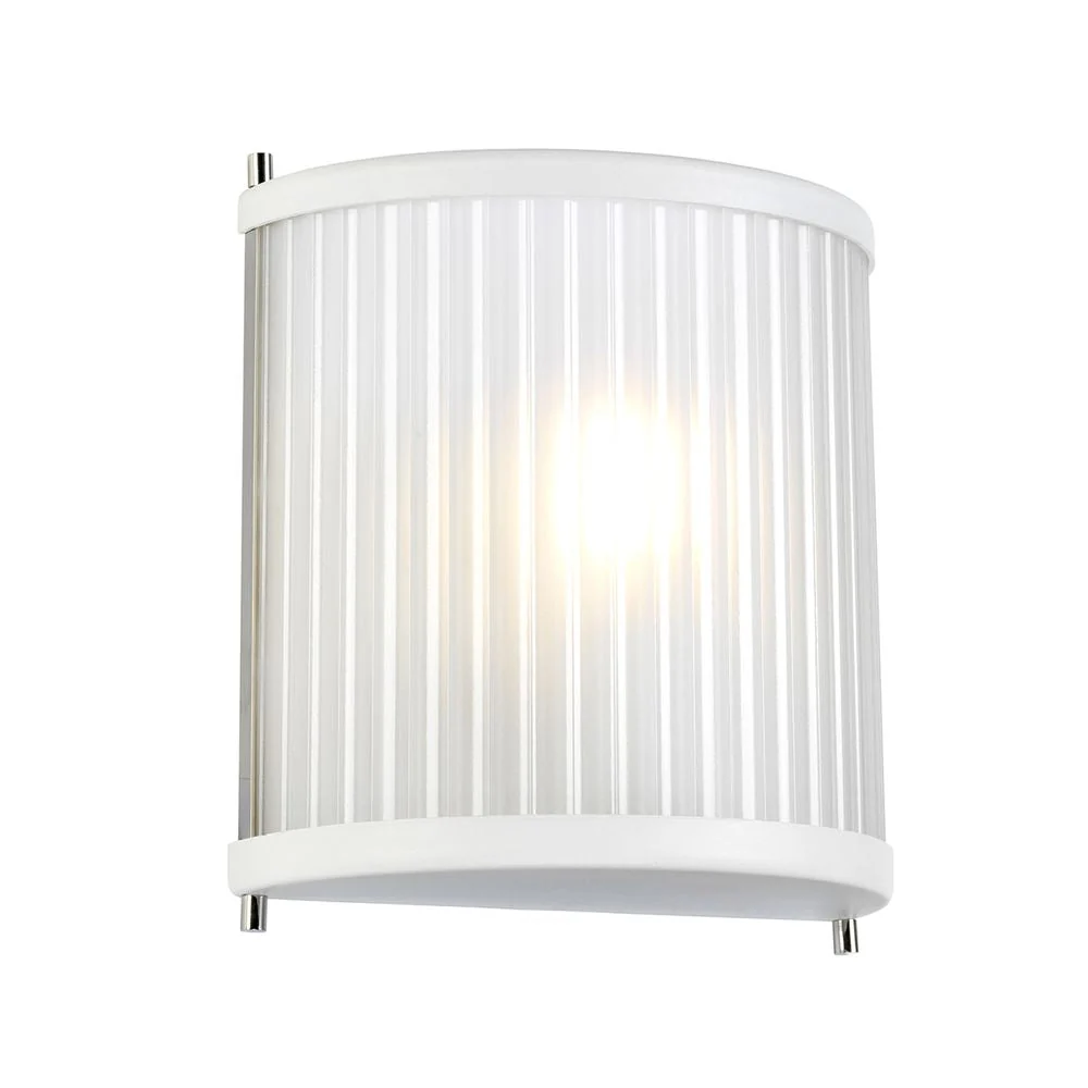 Applique murale Elstead Lighting (DL-CORONA1-WPN) Corona en acier, verre dépoli E27