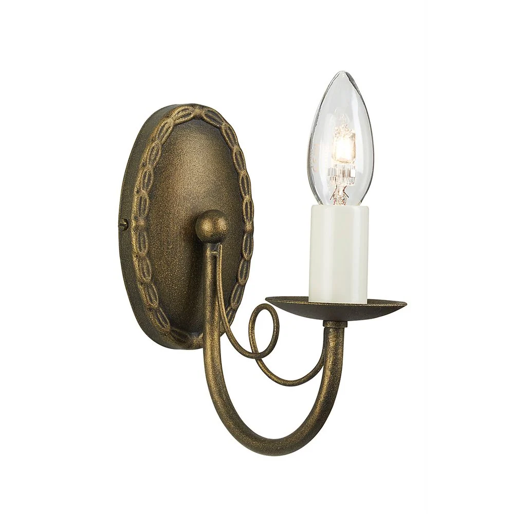 Applique murale Elstead Lighting (MN1-BLK-GOLD) Minster en acier E14