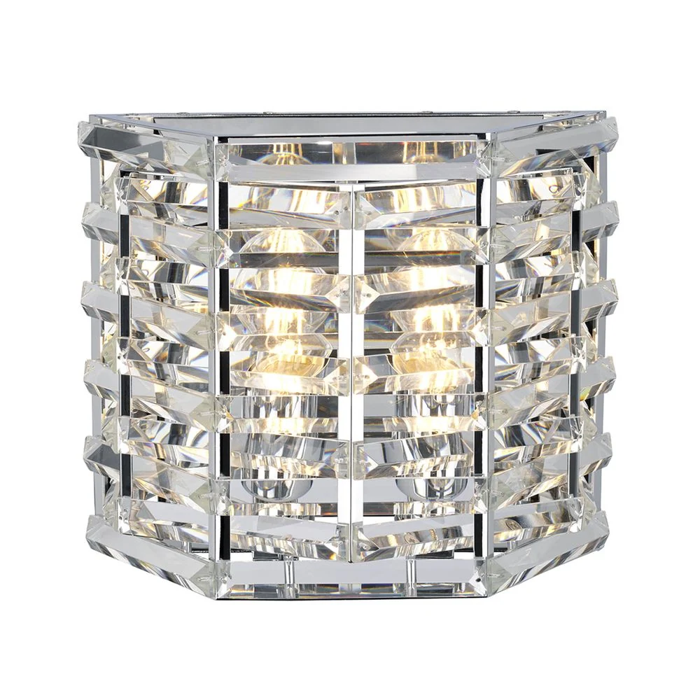 Applique murale Elstead Lighting (SHOAL2) Shoal acier, cristal E27 2L