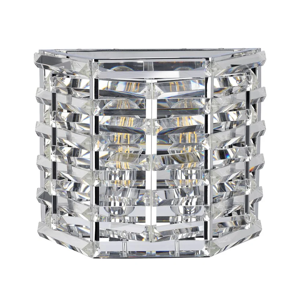 Applique murale Elstead Lighting (SHOAL2) Shoal acier, cristal E27 2L