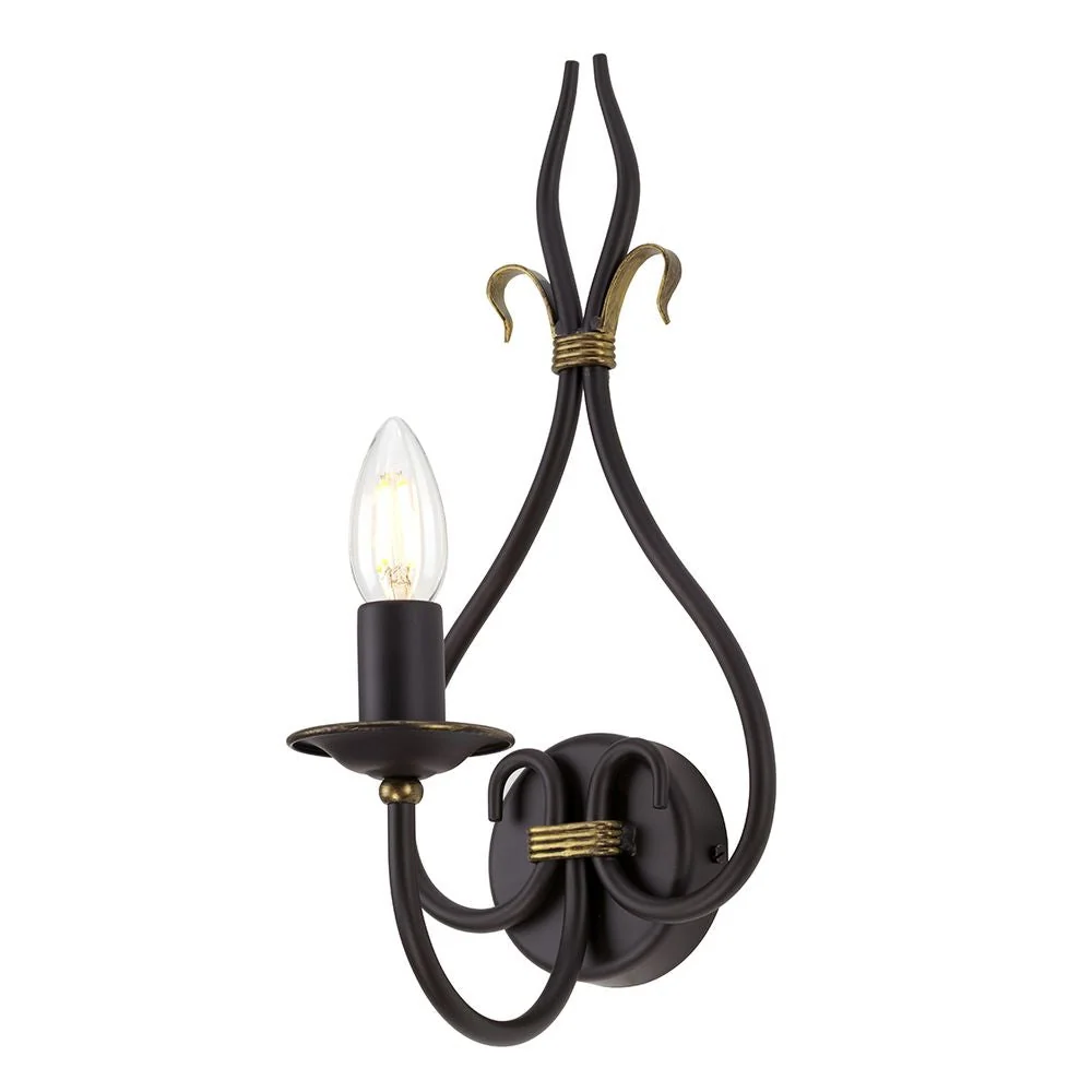 Applique murale Elstead Lighting (WM1) Windermere en fer forgé E14