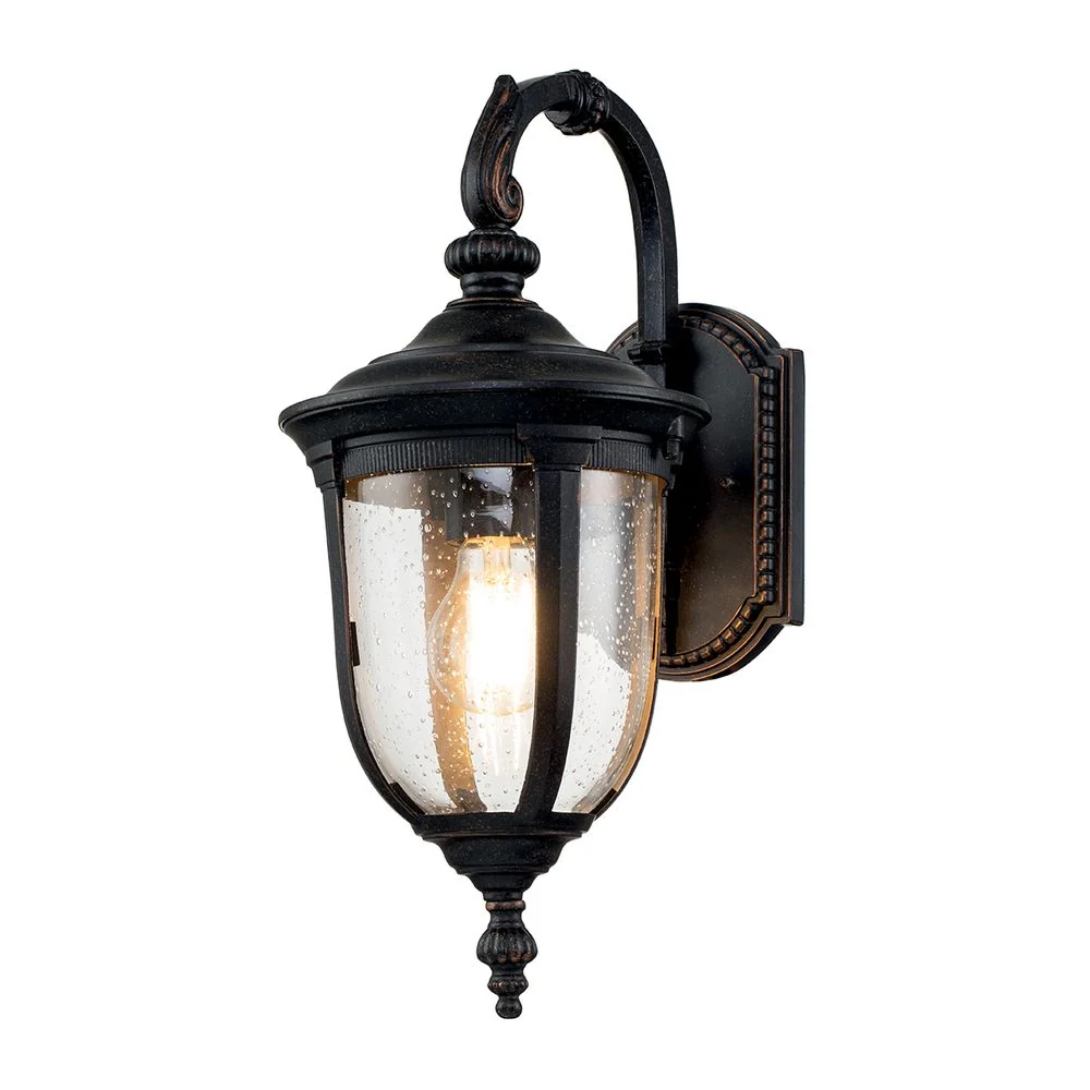 Applique murale extérieure Elstead Lighting (CL2-S) Cleveland en aluminium, verre clair texturé E27