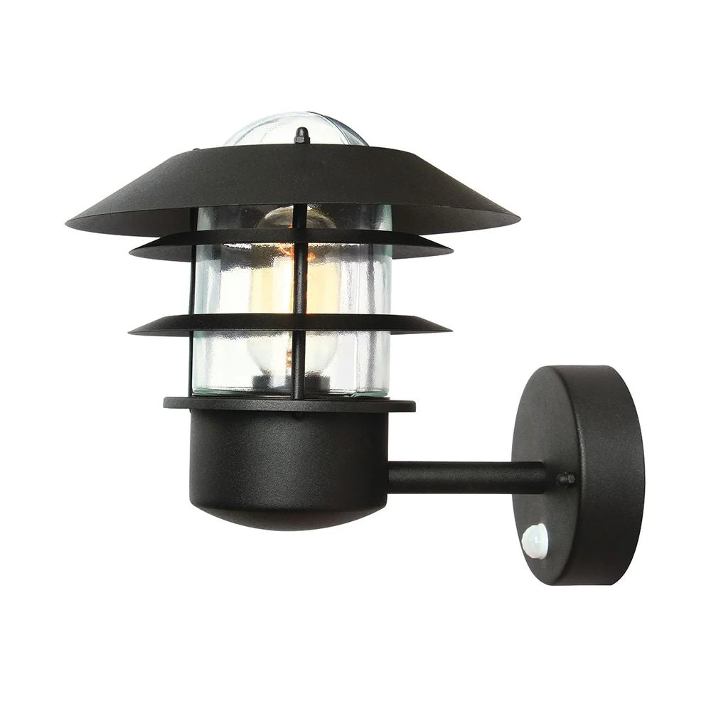 Applique murale extérieure Elstead Lighting (HELSINGOR-PIR-BK) Helsingor en acier inoxydable E27