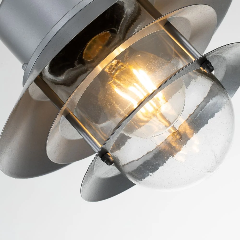 Plafonnier extérieur Elstead Lighting (COPENHAGEN8-SIL) Copenhagen, acier inoxydable, verre transparent E27