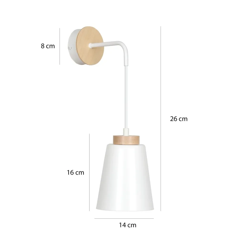 Applique murale BOLERO 1L, blanche, E27 Emibig