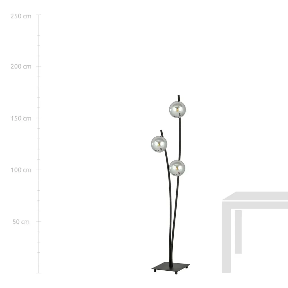 Lampadaire Emibig HUNTER 3L, H 150cm transparent, E14