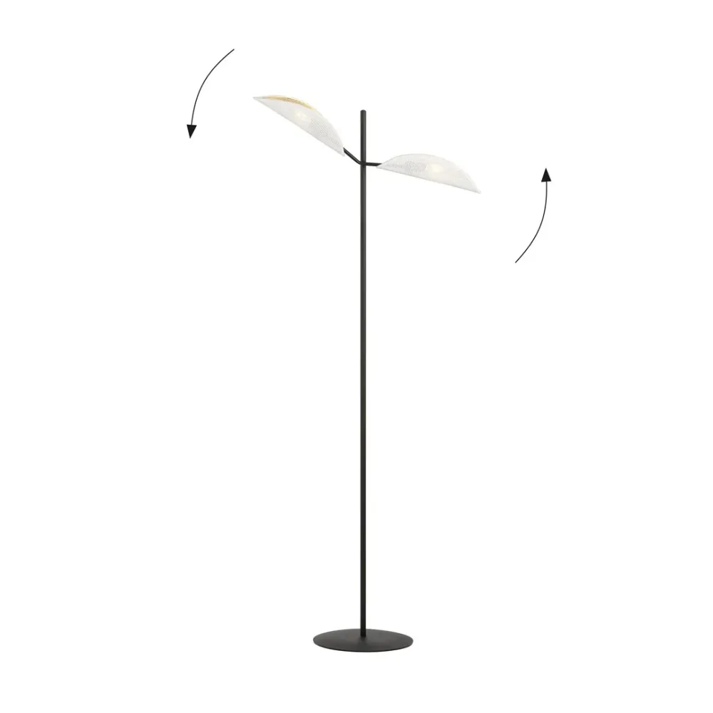 Lampadaire VENE 2L, D12 noir, E14 Emibig