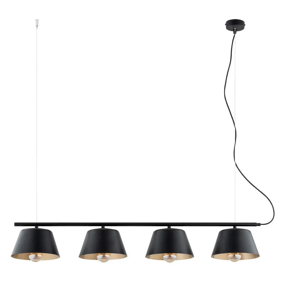 Lampe à suspension GELATO 4L, noire, E27 Emibig