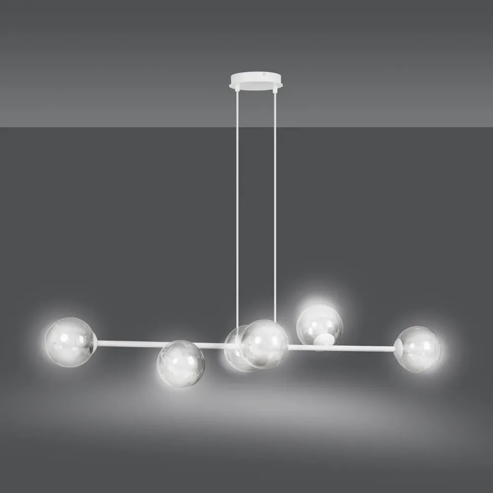 Lampe à suspension ROSSI 6L, D14 noir, E14 Emibig