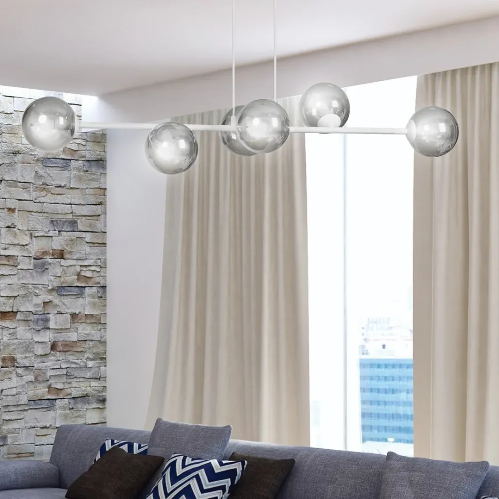 Lampe à suspension ROSSI 6L, D14 noir, E14 Emibig