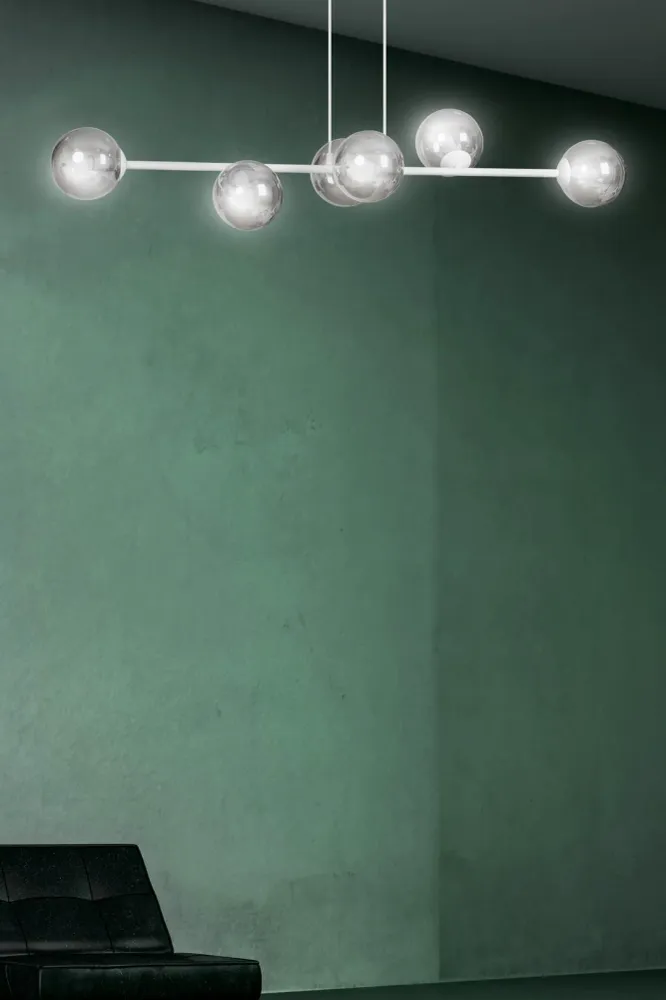 Lampe à suspension ROSSI 6L, D14 noir, E14 Emibig