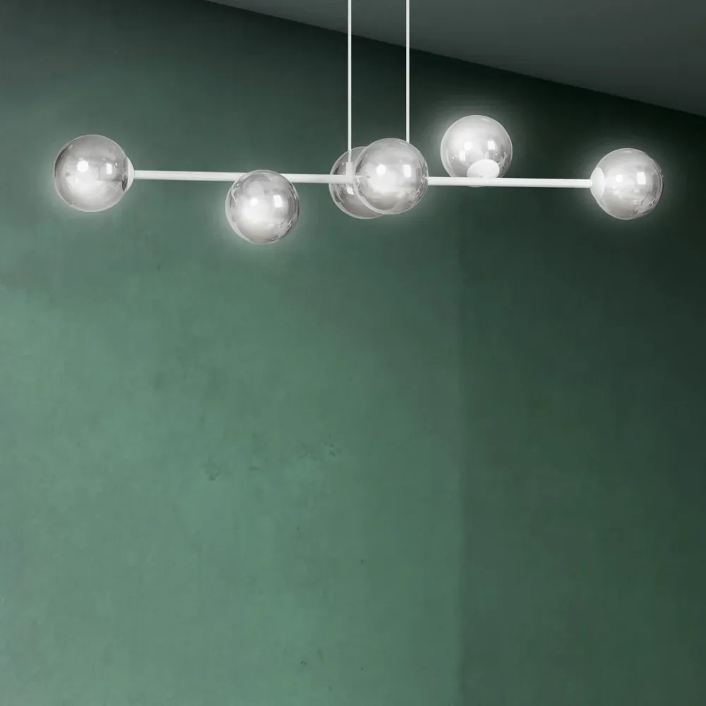 Lampe à suspension ROSSI 6L, D14 noir, E14 Emibig