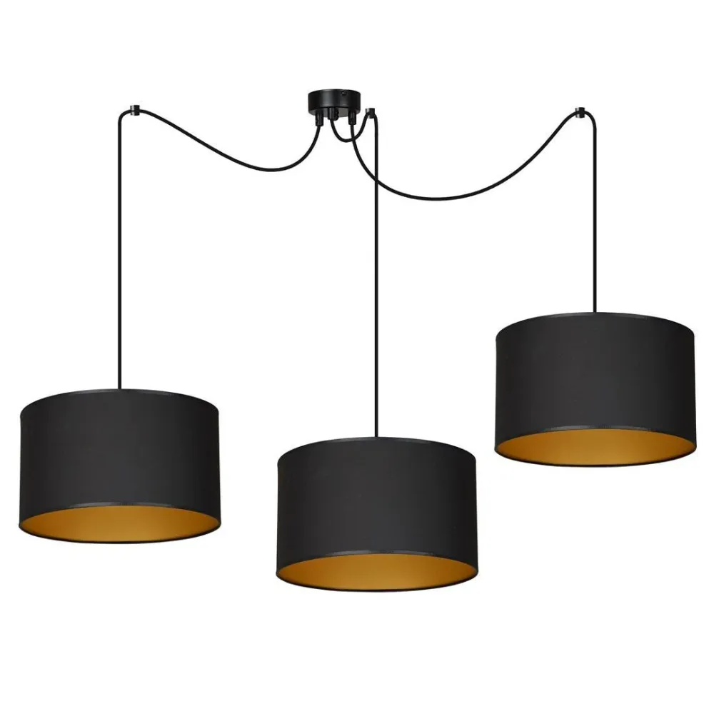 Lampe à suspension ROTO 3L, D35 noire, E27 Emibig
