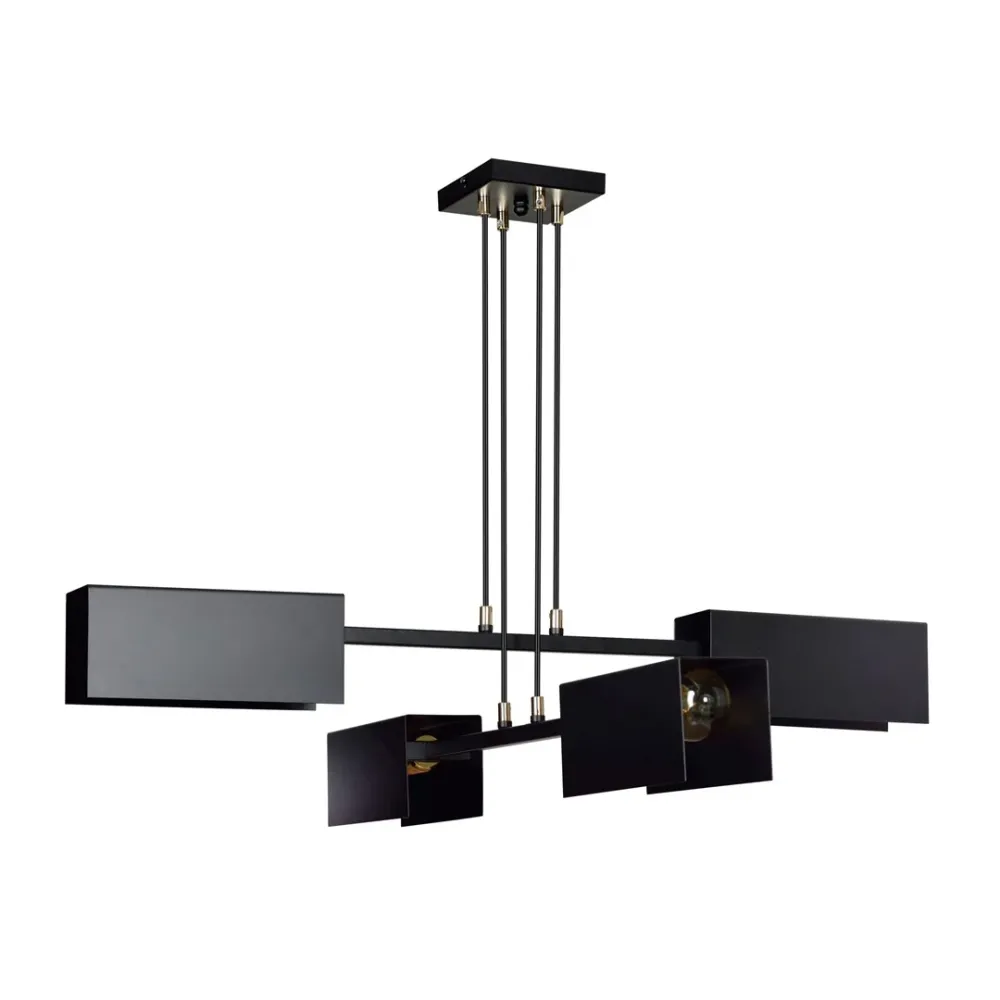 Lampe à suspension TOLOS 4L, noire, E27 Emibig