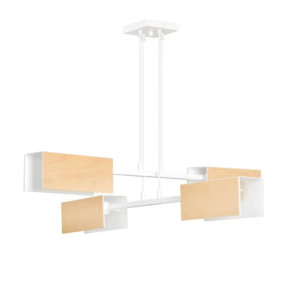 Lampe à suspension ZAPER 4L, blanche, E27 Emibig