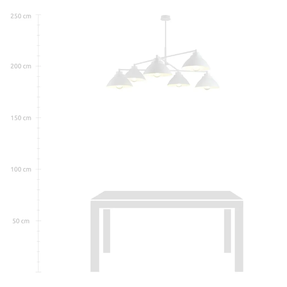 Lustre MAVERICK 6L, D22 blanc, E27 Emibig