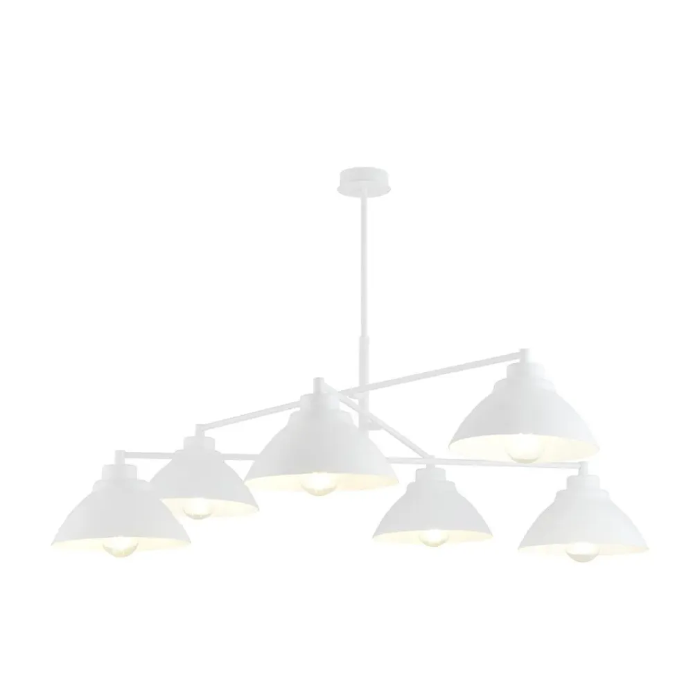 Lustre MAVERICK 6L, D22 blanc, E27 Emibig