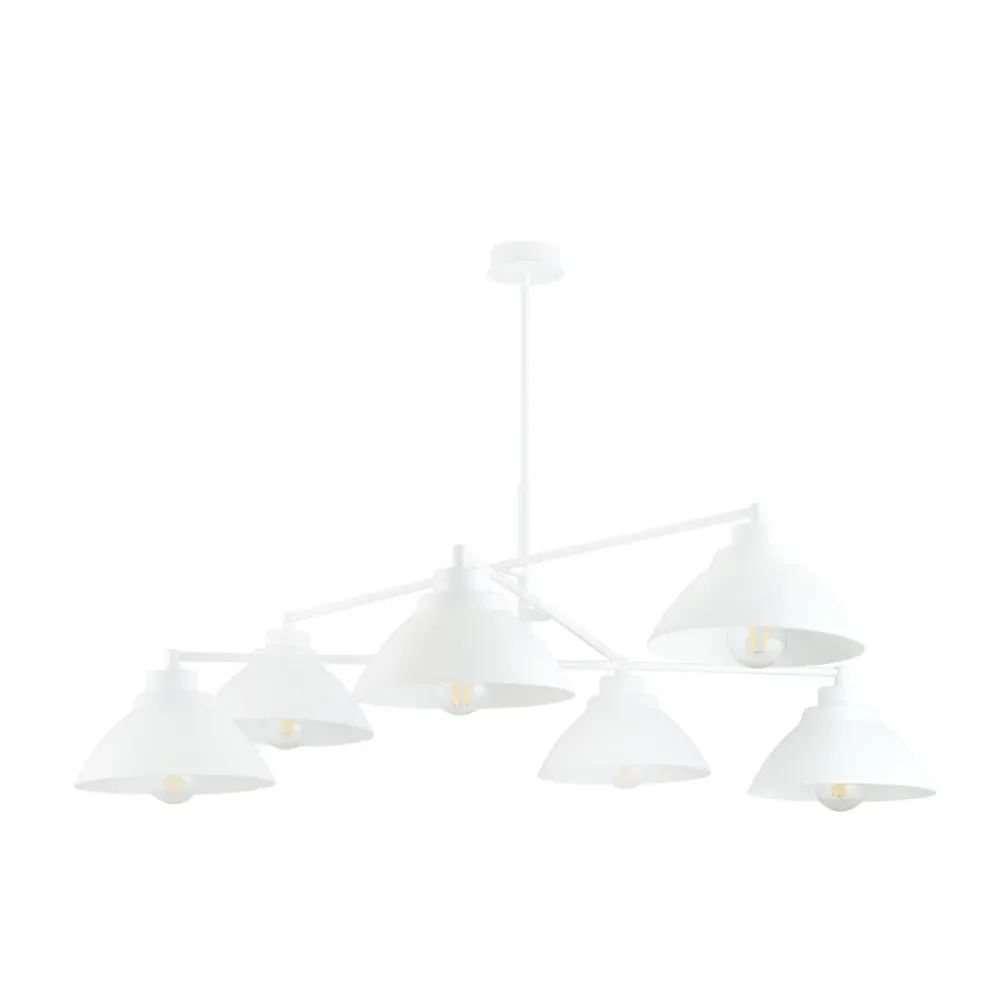 Lustre MAVERICK 6L, D22 blanc, E27 Emibig