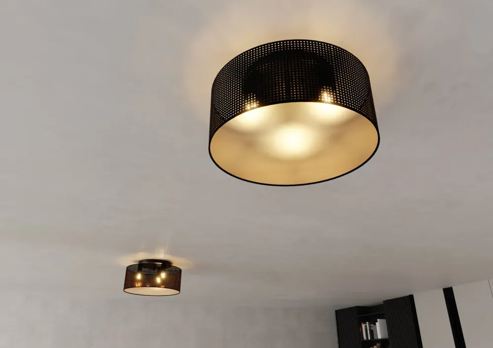 Plafonnier ASTON 3L, D50 noir, E27 Emibig