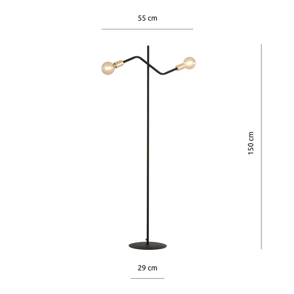 Plafonnier BOLT 2L, noir, E27 Emibig