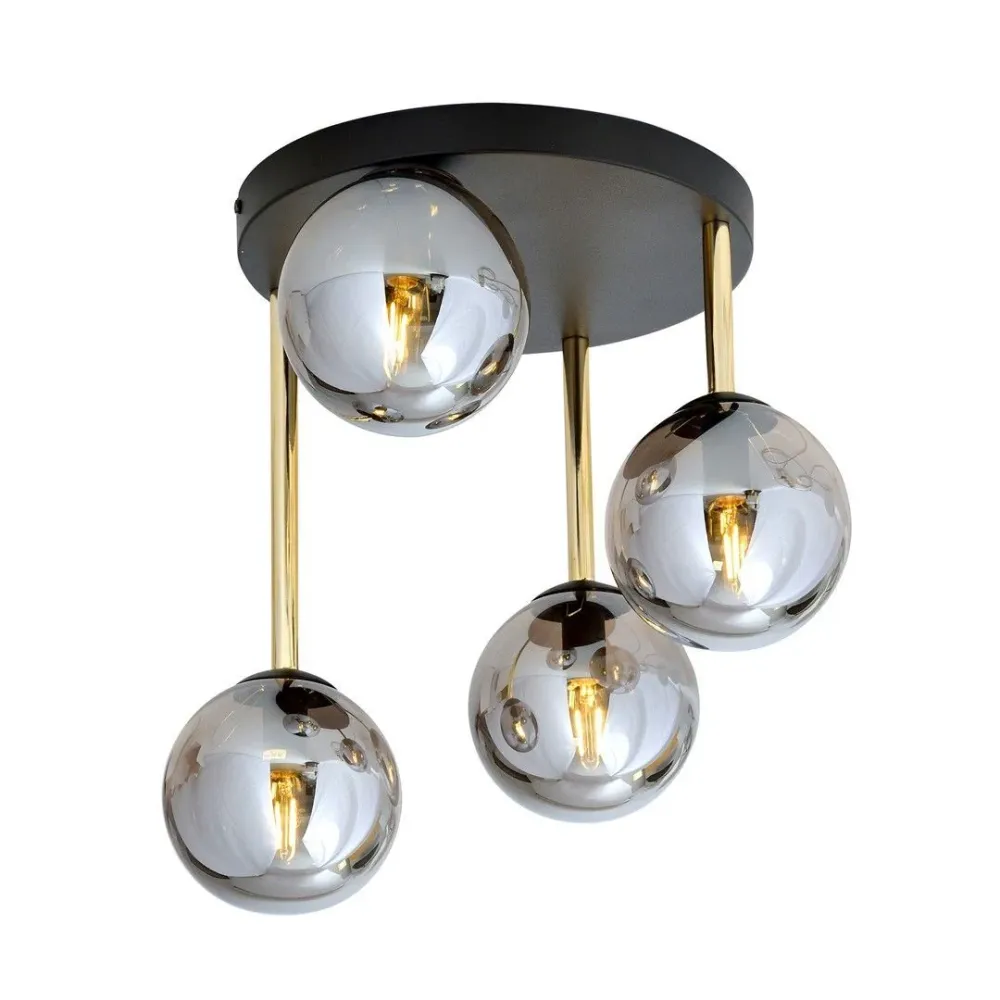 Plafonnier DOLCE 4L, D14 noir, E14 Emibig