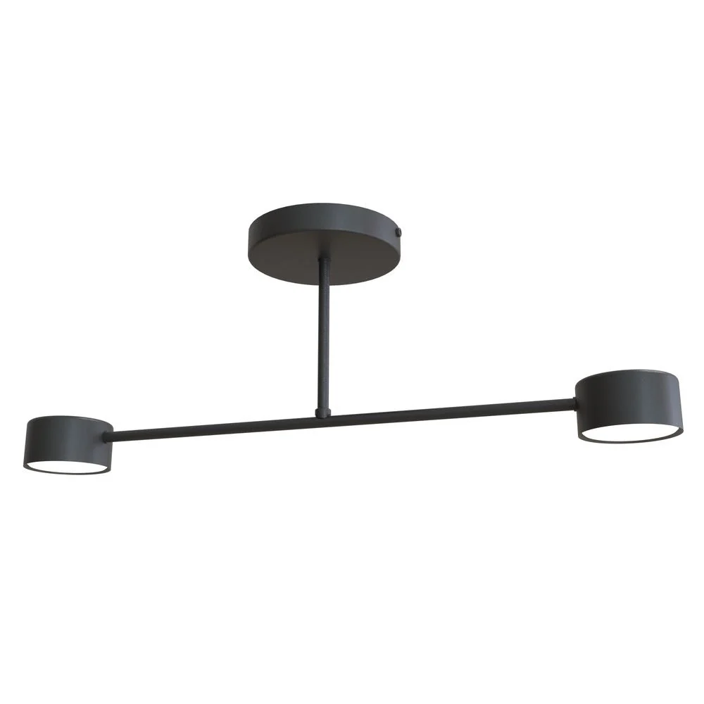 Plafonnier encastré Emibig HALO 2 en acier thermolaqué noir/blanc GX53 Black