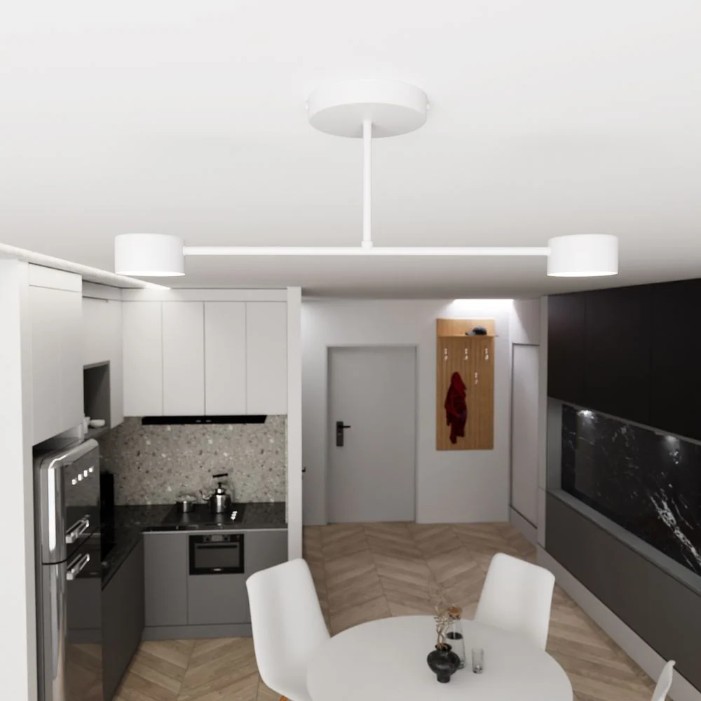 Plafonnier encastré Emibig HALO 2 en acier thermolaqué noir/blanc GX53 Black