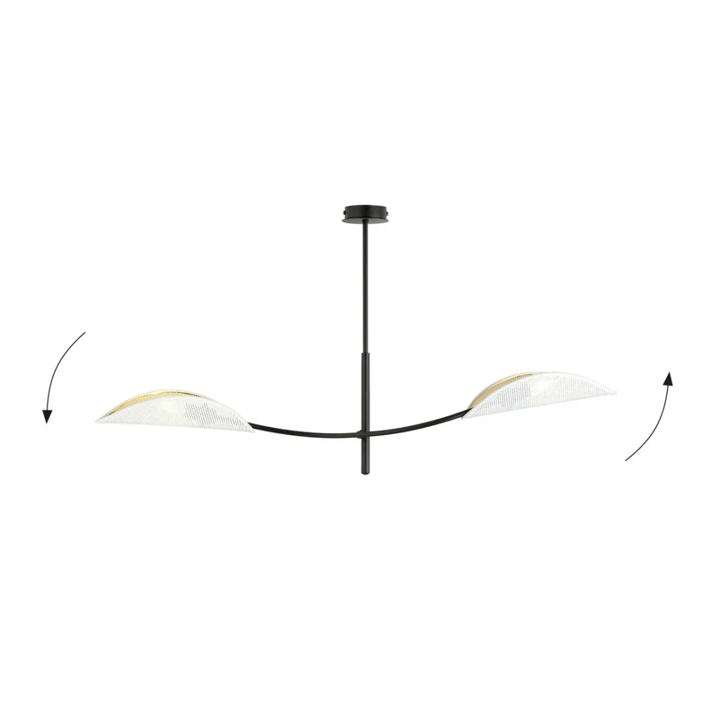 Plafonnier LOTUS 2L, D12 noir, E14 Emibig