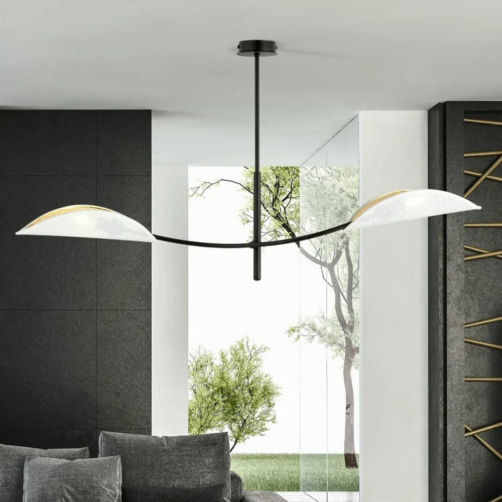 Plafonnier LOTUS 2L, D12 noir, E14 Emibig