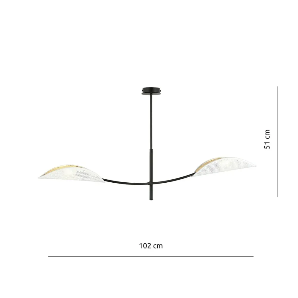 Plafonnier LOTUS 2L, D12 noir, E14 Emibig