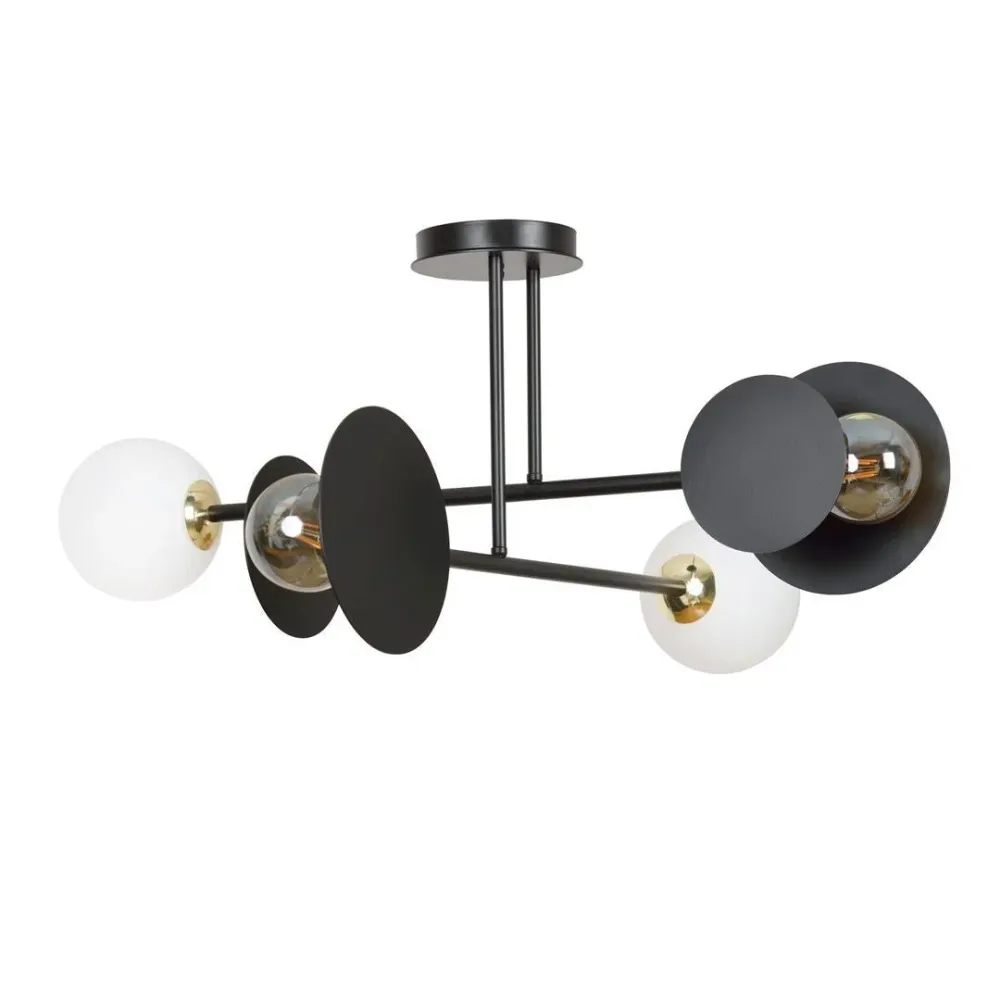 Plafonnier MINERVA 2L, D15 noir, E27 Emibig