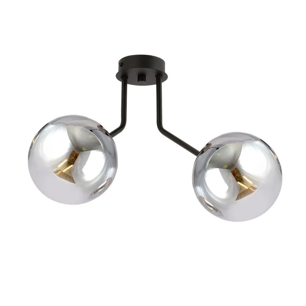 Plafonnier NOVA 2L, D14 noir, E14 Emibig