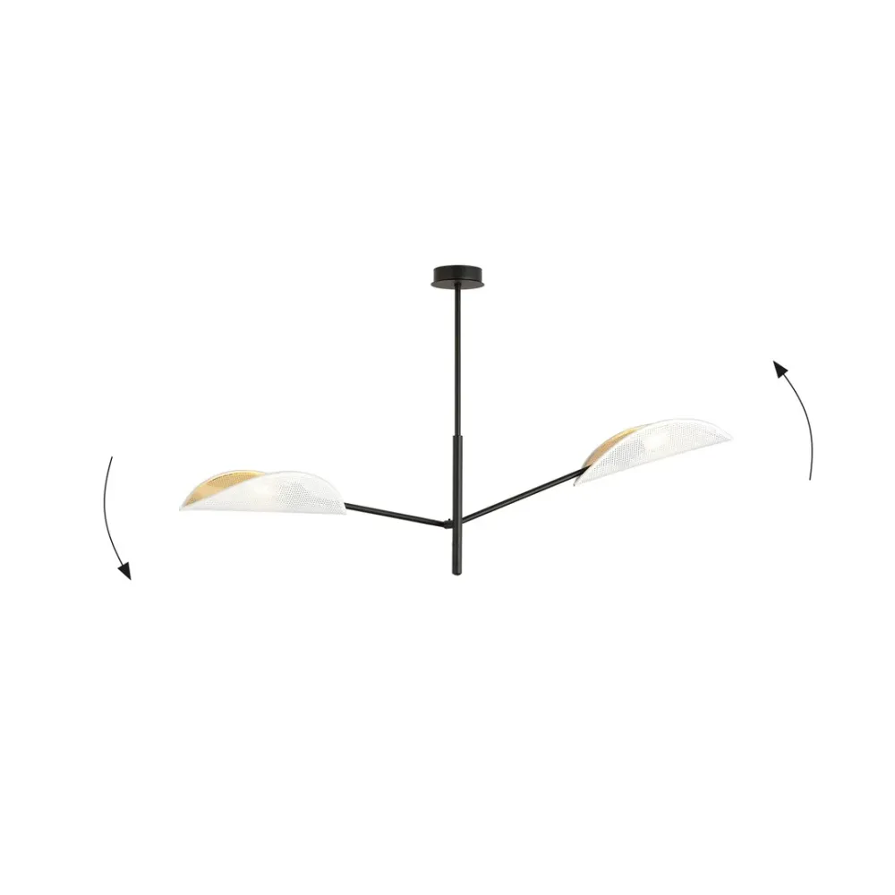 Plafonnier VENE 2L, D12 noir, E14 Emibig