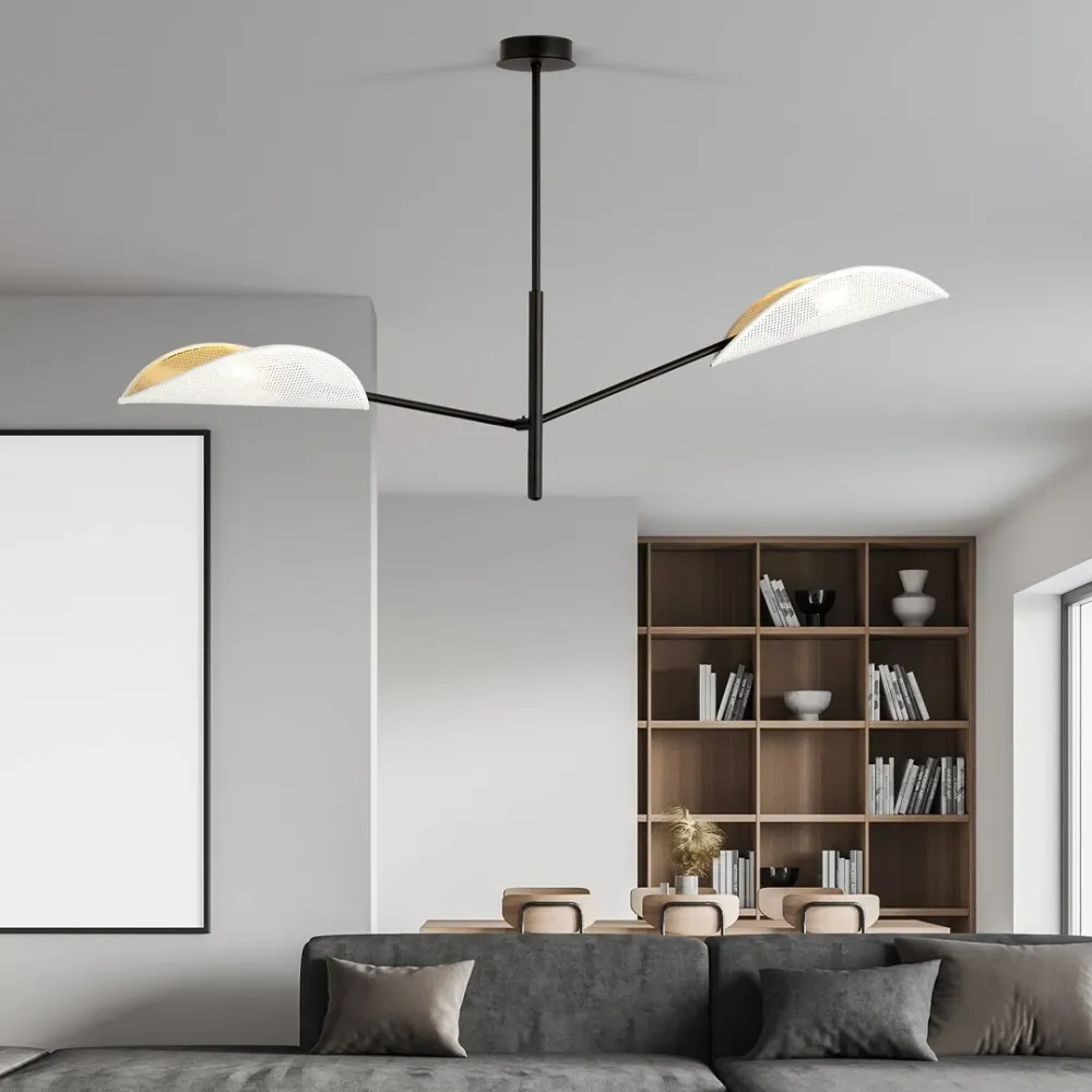Plafonnier VENE 2L, D12 noir, E14 Emibig